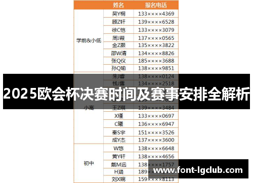 2025欧会杯决赛时间及赛事安排全解析 2025欧会杯决赛时间及赛事安排全解析